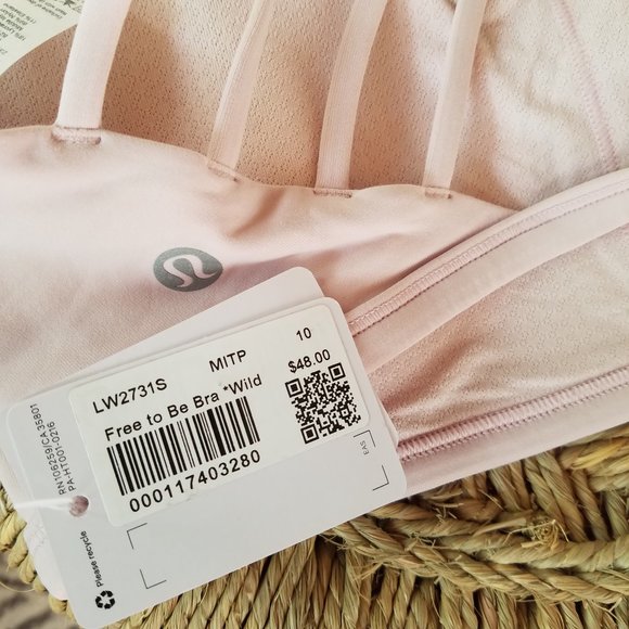 NWT Lululemon free to be bra wild misty pink 10 - Picture 4 of 6